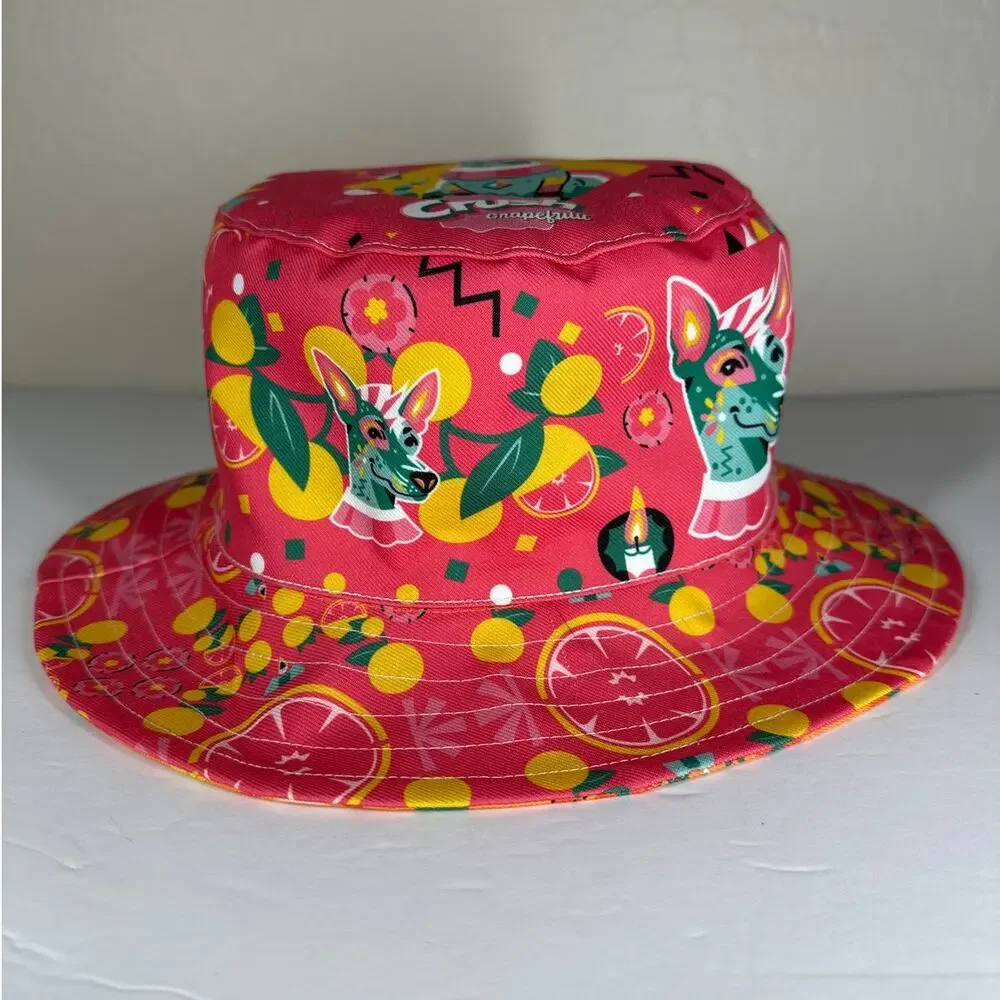Orange Crush Reversible Bucket Hat Two Sided Unisex Quirky Fisherman Colorful